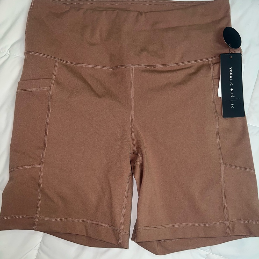 Yogalicious Women's Tan Bike Shorts